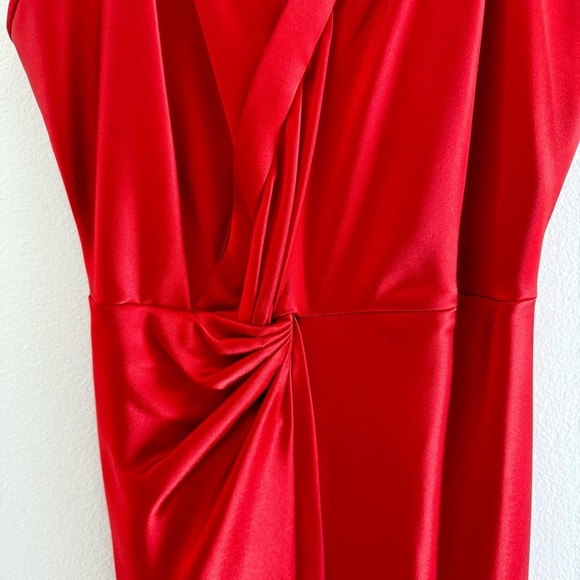 Alexander Wang Red Satin Midi Dress Size 8 - Picture 8 of 12
